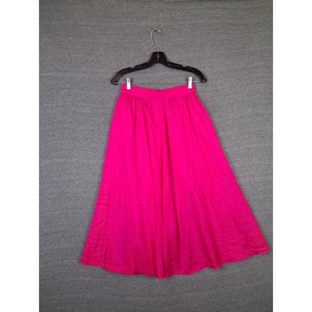 VTG UNO Womens Skirt Small Pink 100% Silk A Line Barbiecore Classic Retro - Picture 7 of 8